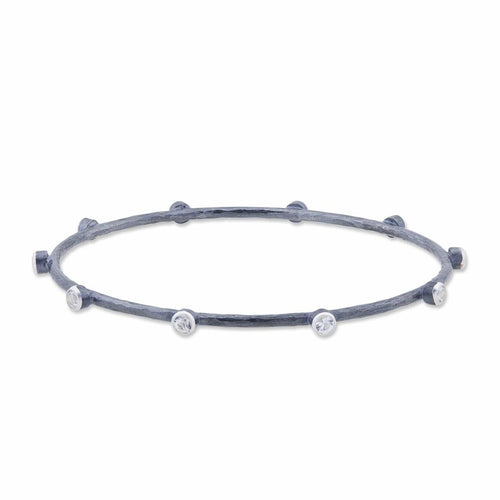 Hammered Bangle with Sapphire by Lika Behar