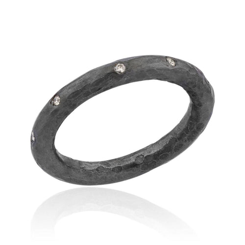 Oxidized Band with Diamonds by Lika Behar