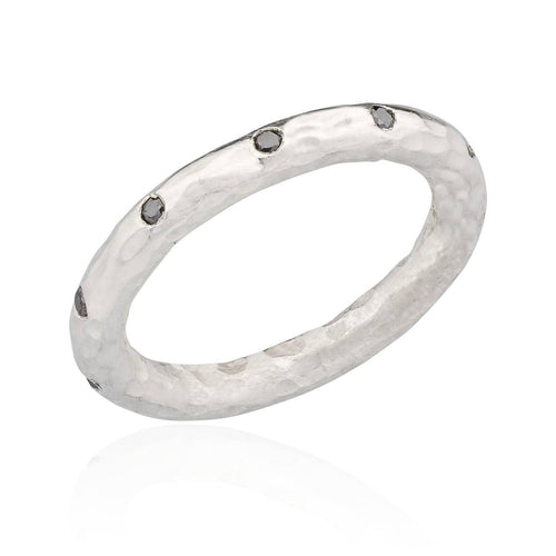 Hammered Band with Diamond Black by Lika Behar