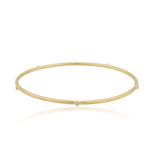 Hammered Bangle with Diamond by Lika Behar