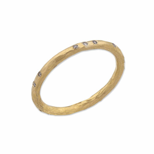 Hammered Band with Diamond Cham by Lika Behar