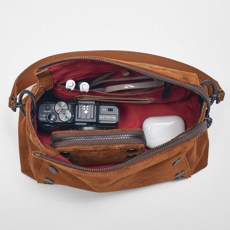 Bryant Medium Handbag - Mahogany Suede BZ-Hammitt-Renee Taylor Gallery