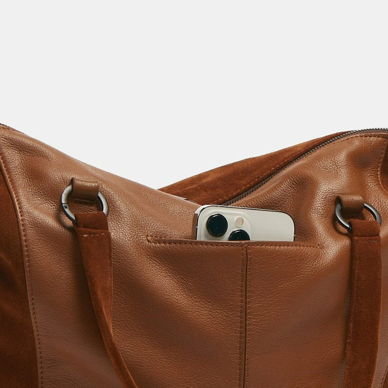Daniel Large Tote Handbag- Mahogany Suede Bronze-Hammitt-Renee Taylor Gallery