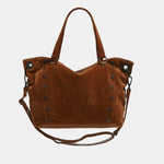 Daniel Large Tote Handbag- Mahogany Suede Bronze-Hammitt-Renee Taylor Gallery