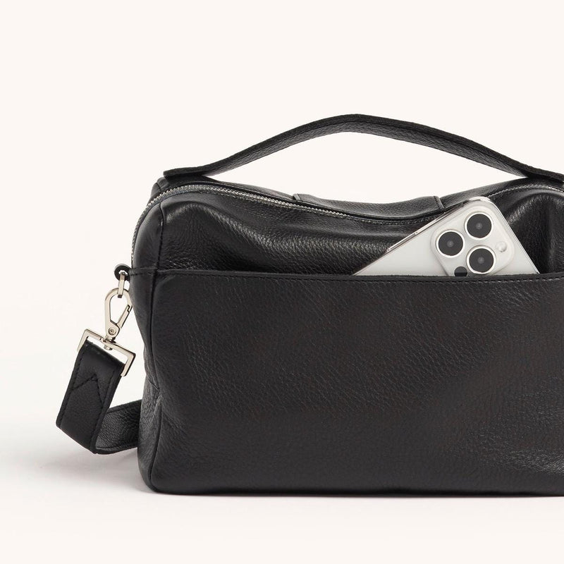 EVAN CROSSBODY MED - Black Weave/Silver-Hammitt-Renee Taylor Gallery