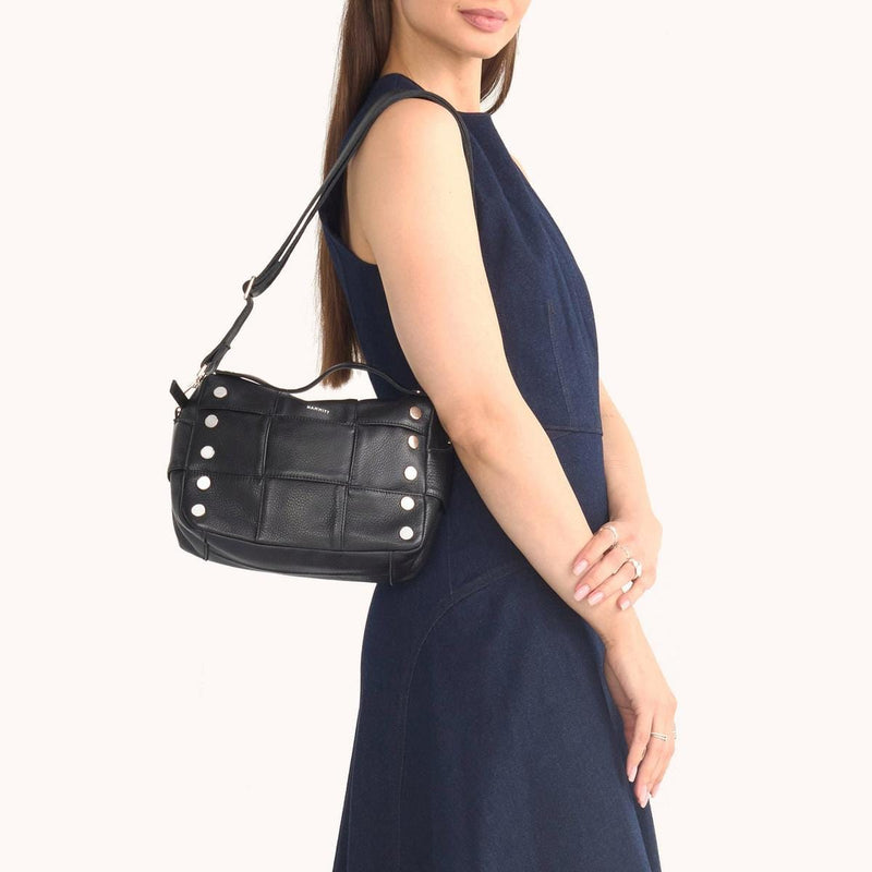 EVAN CROSSBODY MED - Black Weave/Silver-Hammitt-Renee Taylor Gallery