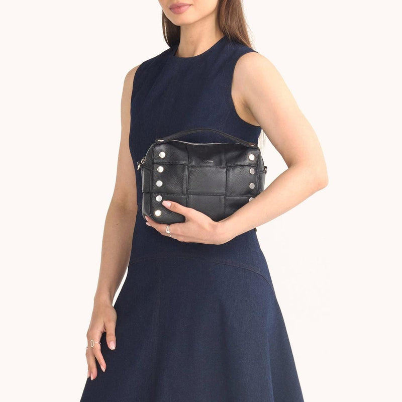 EVAN CROSSBODY MED - Black Weave/Silver-Hammitt-Renee Taylor Gallery