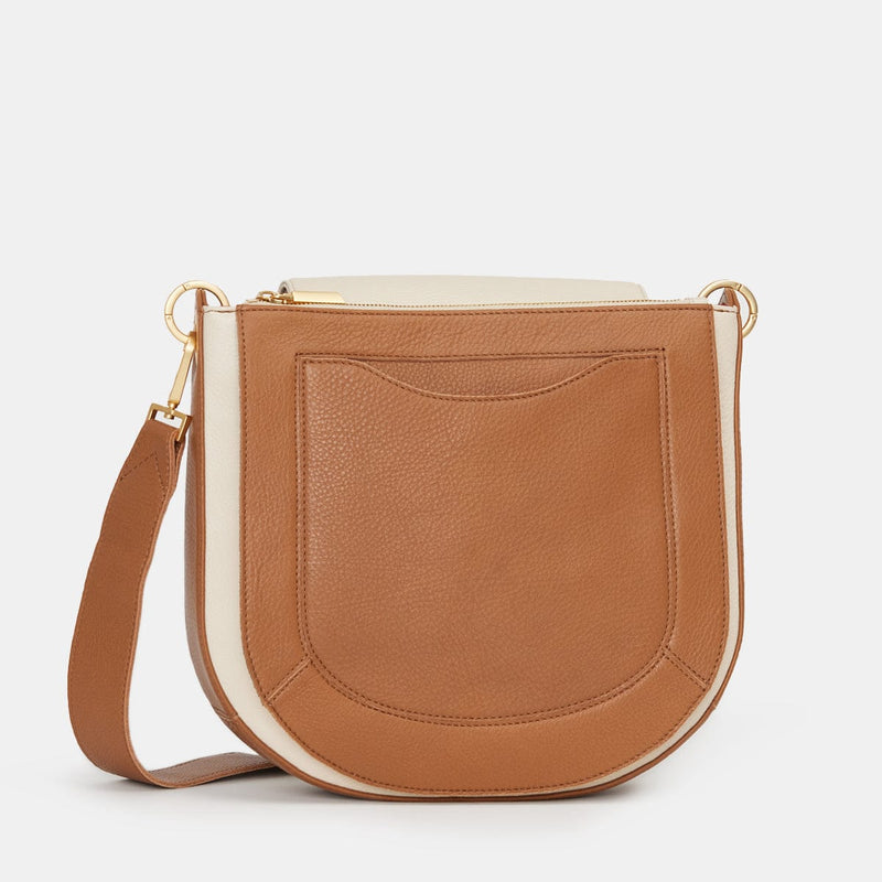 KAYCE SADDLE LRG - Cafe Au Lait/Brushed Gold-Hammitt-Renee Taylor Gallery
