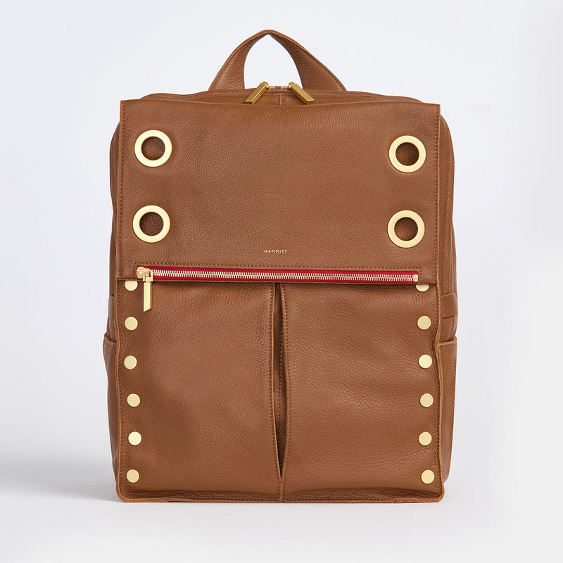 MONTANA BACKPACK XL - Mahogany Pebble/Brushed Gold Red Zip-Hammitt-Renee Taylor Gallery