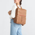 MONTANA BACKPACK XL - Mahogany Pebble/Brushed Gold Red Zip-Hammitt-Renee Taylor Gallery