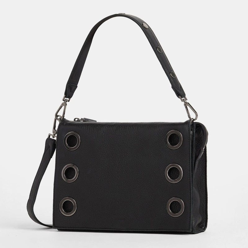 MONTANA CLUTCH LRG - Black Lugano/Gunmetal-Hammitt-Renee Taylor Gallery