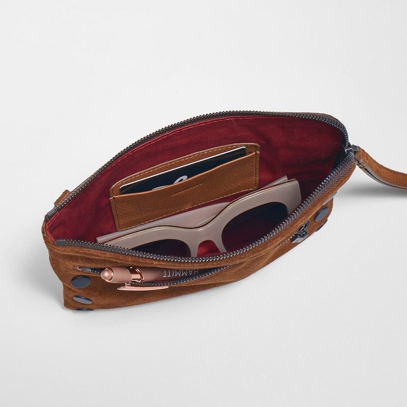 Nash Small Handbag - Nash Small Mahogany Suede BZ-Hammitt-Renee Taylor Gallery