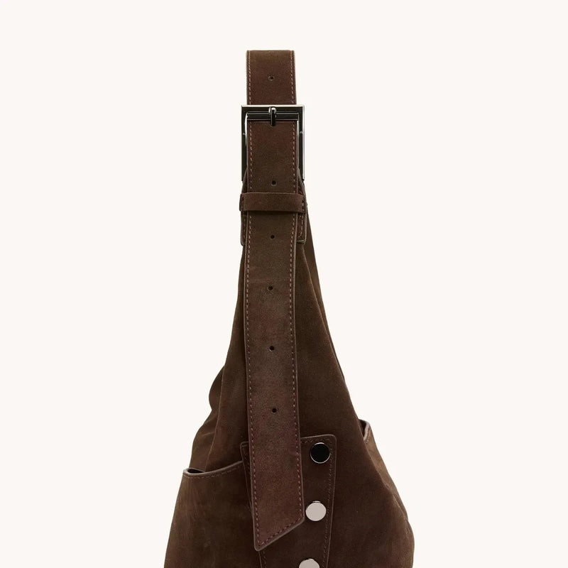 TOM ZIP MED - Belted Suede/Gunmetal-Hammitt-Renee Taylor Gallery