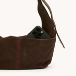 TOM ZIP MED - Belted Suede/Gunmetal-Hammitt-Renee Taylor Gallery