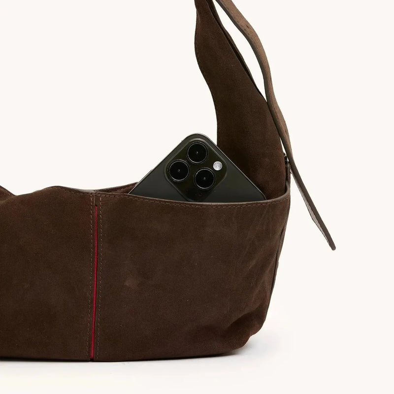 TOM ZIP MED - Belted Suede/Gunmetal-Hammitt-Renee Taylor Gallery
