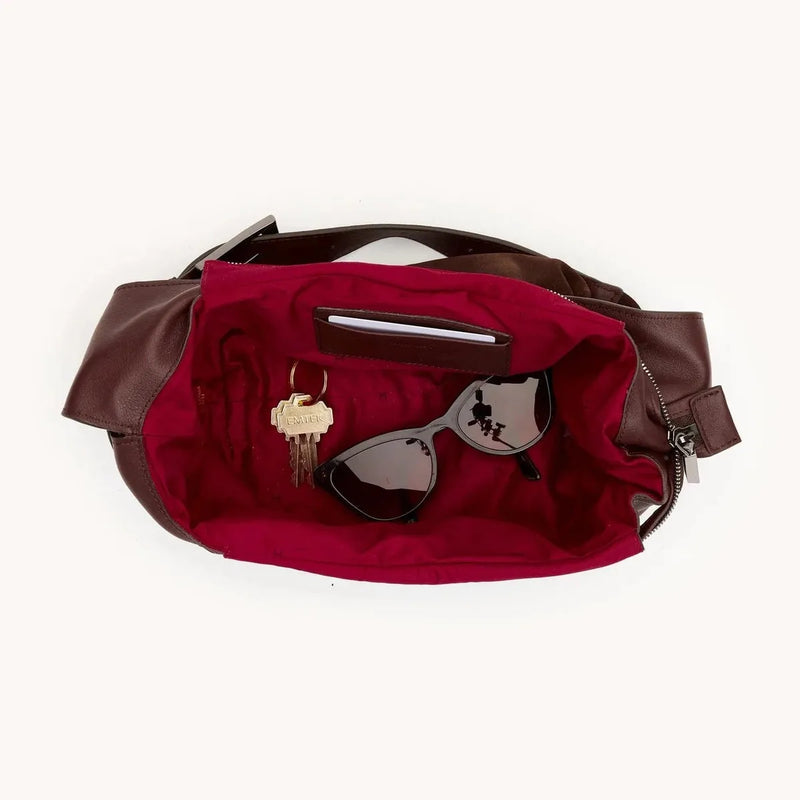 TOM ZIP MED - Belted Suede/Gunmetal-Hammitt-Renee Taylor Gallery