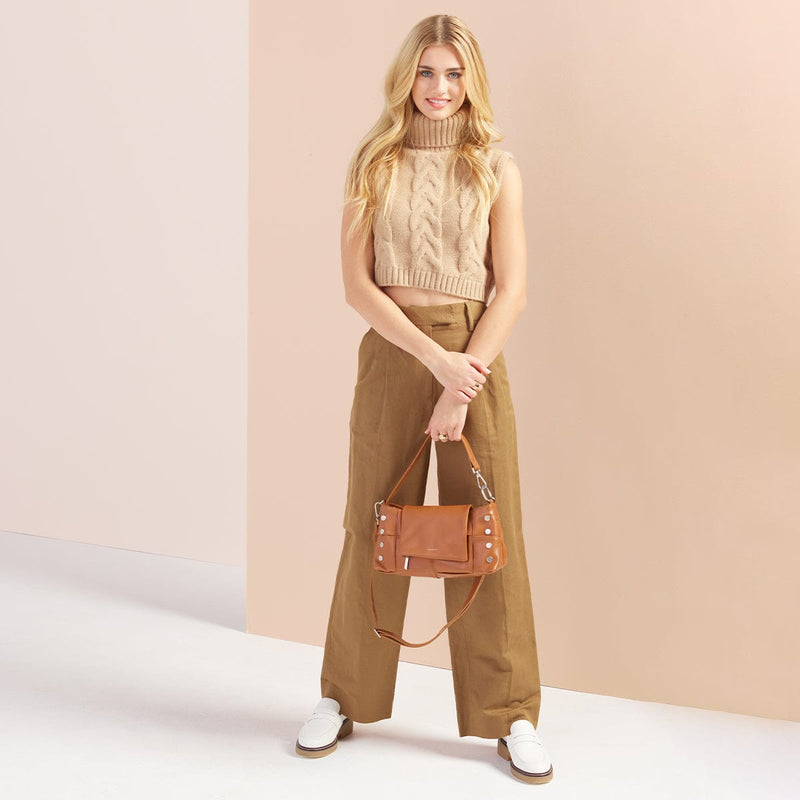 VIP SATCHEL - Caffe Tan/Brushed Silver-Hammitt-Renee Taylor Gallery