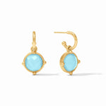 Honeybee Hoop & Charm Earring - Iridescent Capri Blue-Julie Vos-Renee Taylor Gallery