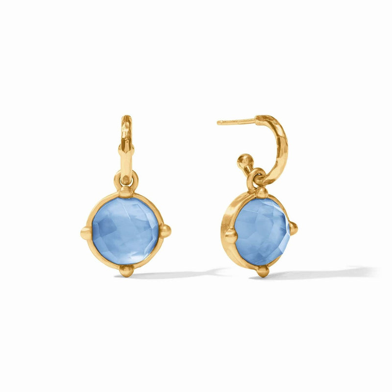 Honeybee Hoop & Charm Earring - Iridescent Chalcedony Blue-Julie Vos-Renee Taylor Gallery