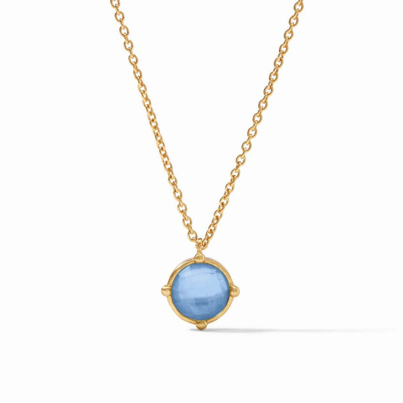 Honeybee Solitaire Iridescent Chalcedony Blue Necklace - N478GICA00-Julie Vos-Renee Taylor Gallery