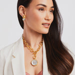 Honeybee Statement Necklace - Iridescent London Blue-Julie Vos-Renee Taylor Gallery
