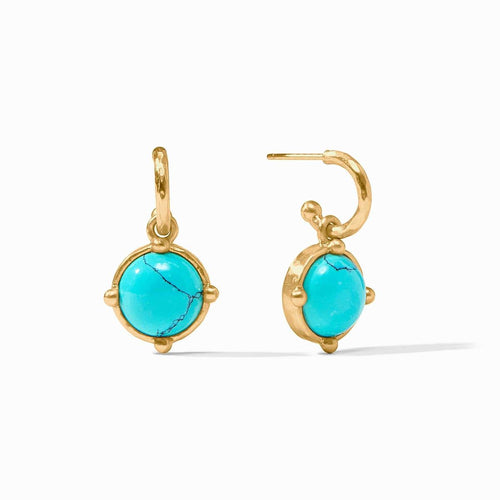 Honeybee Hoop & Charm Turquoise Blue Earrings - ER913GTQ00-Julie Vos-Renee Taylor Gallery