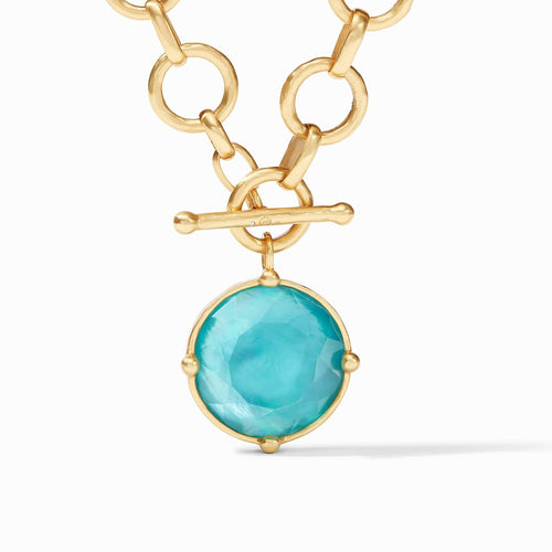 Honeybee Statement Necklace - Iridescent Bahamian Blue-Julie Vos-Renee Taylor Gallery