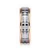 14K White-Rose Gold 7mm - Square Inlay Men's Two Tone Wedding Band - MBM0207-70T4JJJ-Gabriel & Co.-Renee Taylor Gallery