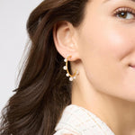 Hydra Stone Hoop Earrings-Pearl - HP121GPL-Julie Vos-Renee Taylor Gallery