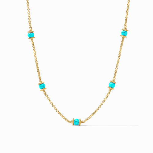 Hydra Delicate Station Turquoise Blue Necklace - N525GTQ00-Julie Vos-Renee Taylor Gallery