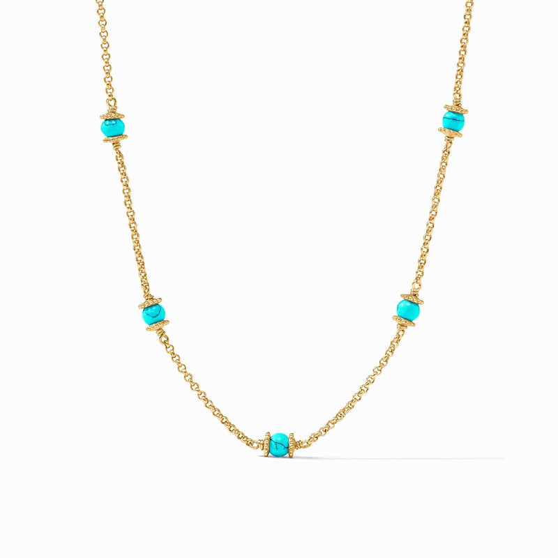 Hydra Delicate Station Turquoise Blue Necklace - N525GTQ00-Julie Vos-Renee Taylor Gallery