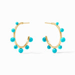 Hydra Stone Hoop Earrings-Turquoise Blue - HP121GTQ-Julie Vos-Renee Taylor Gallery