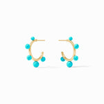 Hydra Stone Hoop Earrings-Turquoise Blue - HP121GTQ-Julie Vos-Renee Taylor Gallery