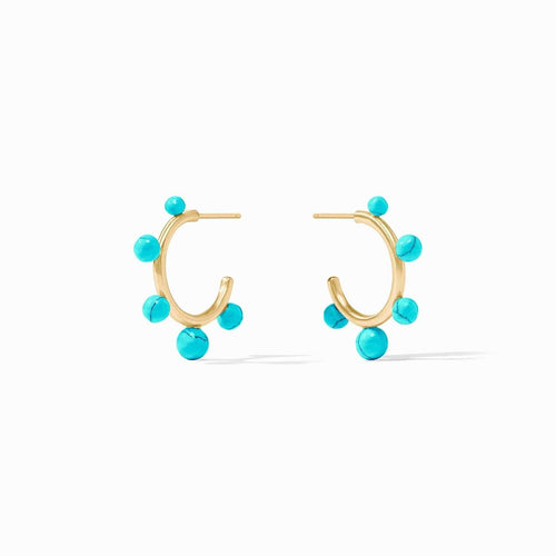 Hydra Stone Hoop Earrings-Turquoise Blue - HP121GTQ-Julie Vos-Renee Taylor Gallery