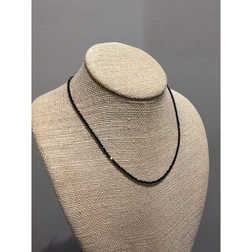 Black Spinel Beaded Necklace 24K Gold Vermeil - N1BS-Joyla-Renee Taylor Gallery