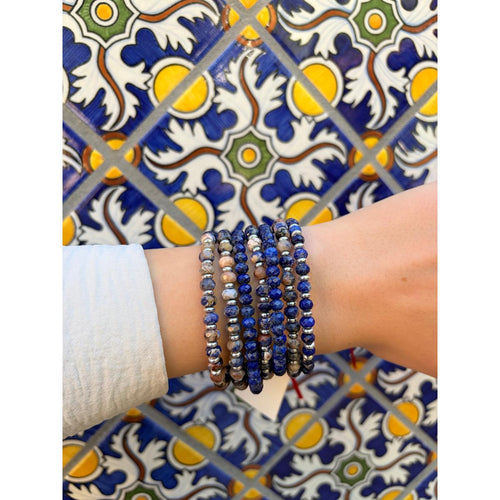 7 Strand Lapis & Petersite Bracelet-Carol Kahn-Renee Taylor Gallery
