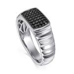 Sterling Silver Black Spinel Mens Ring in High Polished Finish - MR20051SVJBS-Gabriel & Co.-Renee Taylor Gallery