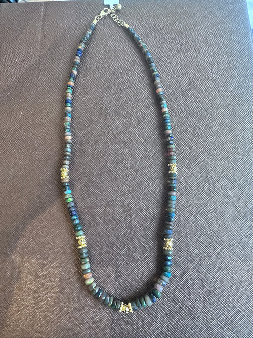 One-Of-a-Kind Black Opal Necklace - L662-19-278-Joyla-Renee Taylor Gallery