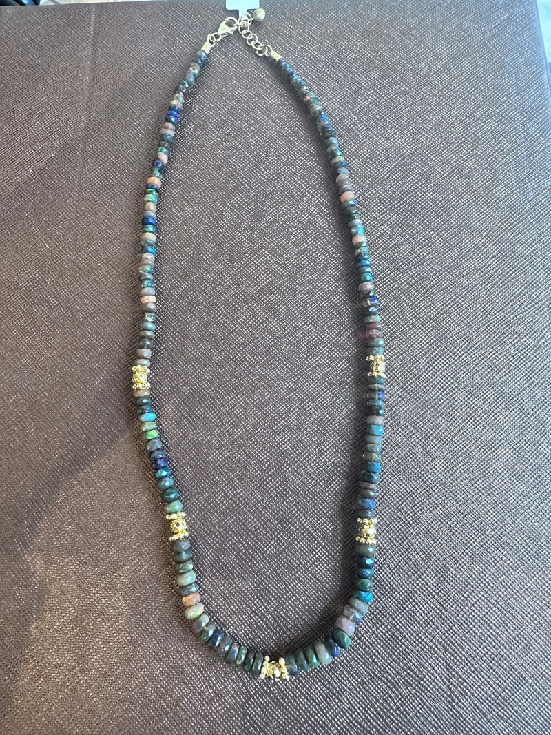 One-Of-a-Kind Black Opal Necklace - L662-19-278-Joyla-Renee Taylor Gallery