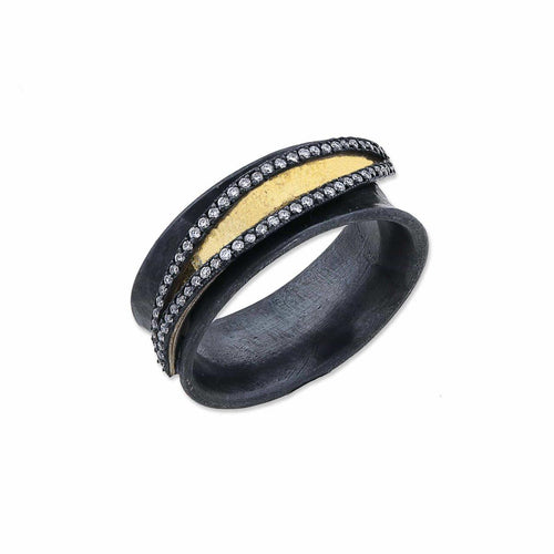 Inversion Ring with Diamond by Lika Behar
