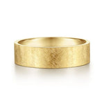 14K Yellow Gold 6mm - Men's Wedding Band in Brushed Finish - MBM0137-60Y4JJJ-Gabriel & Co.-Renee Taylor Gallery
