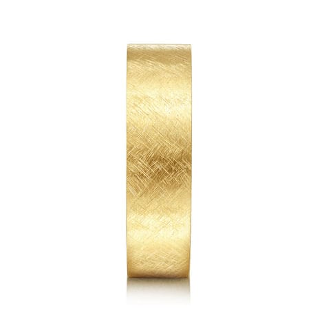 14K Yellow Gold 6mm - Men's Wedding Band in Brushed Finish - MBM0137-60Y4JJJ-Gabriel & Co.-Renee Taylor Gallery