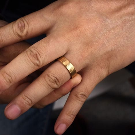 14K Yellow Gold 6mm - Men's Wedding Band in Brushed Finish - MBM0137-60Y4JJJ-Gabriel & Co.-Renee Taylor Gallery