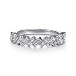 14K White Gold Beads Setting Baguette RD and Round Diamond Anniversary Band Contemporary Collection (Devoted) - AN16922W44JJ-Gabriel & Co.-Renee Taylor Gallery