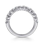 14K White Gold Beads Setting Baguette RD and Round Diamond Anniversary Band Contemporary Collection (Devoted) - AN16922W44JJ-Gabriel & Co.-Renee Taylor Gallery