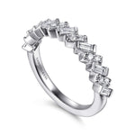 14K White Gold Beads Setting Baguette RD and Round Diamond Anniversary Band Contemporary Collection (Devoted) - AN16922W44JJ-Gabriel & Co.-Renee Taylor Gallery