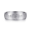 14K White Gold 6mm - Men's Wedding Band in Diamond Brush Finish - MBM0104-60W4JJJ-Gabriel & Co.-Renee Taylor Gallery