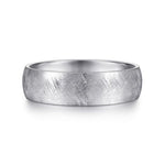 14K White Gold 6mm - Men's Wedding Band in Diamond Brush Finish - MBM0104-60W4JJJ-Gabriel & Co.-Renee Taylor Gallery