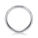 14K White Gold 6mm - Men's Wedding Band in Diamond Brush Finish - MBM0104-60W4JJJ-Gabriel & Co.-Renee Taylor Gallery