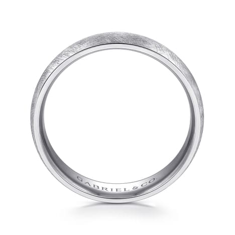 14K White Gold 6mm - Men's Wedding Band in Diamond Brush Finish - MBM0104-60W4JJJ-Gabriel & Co.-Renee Taylor Gallery